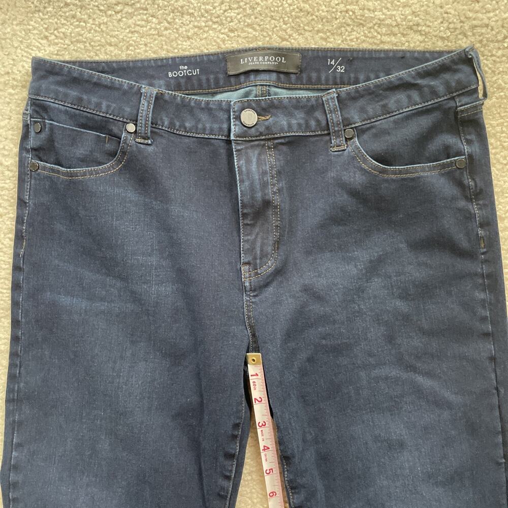Liverpool The Bootcut Dark Blue Jeans Womens 14x32 Preowned Excellent